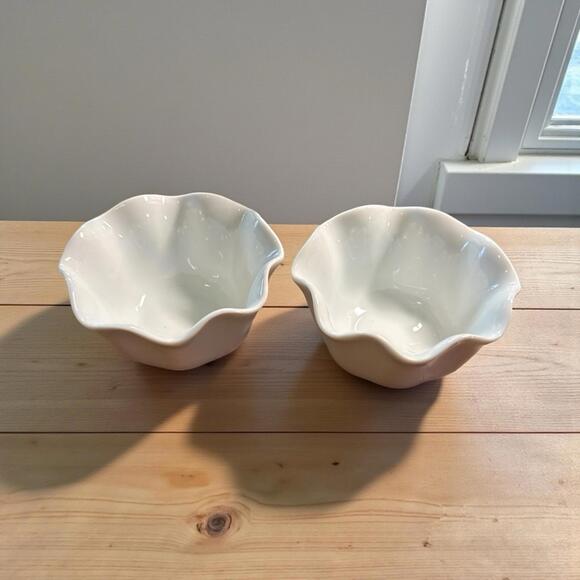 Pier 1 Other - Pier 1 Imports Small White Bowls Dipping Sauce Berry Dessert 3¼"x2" Set of 2